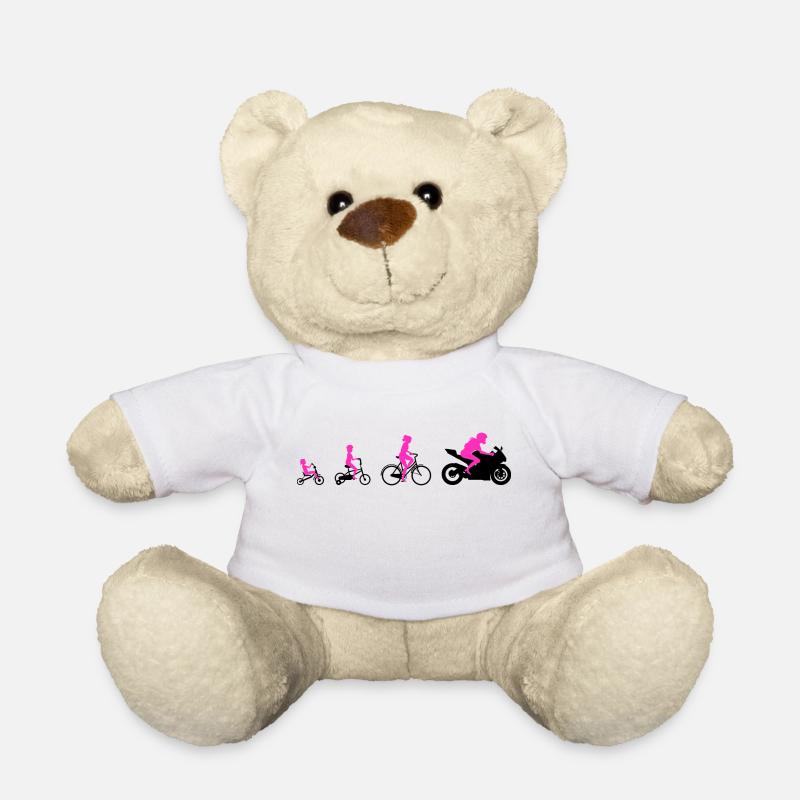 Evolution Frau Auf Motorrad Supersportler Design - Teddy - Weiß
