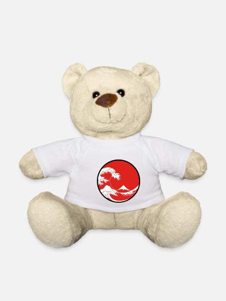 Kanagawa Japan rote Typflaggen - Teddy - Weiß