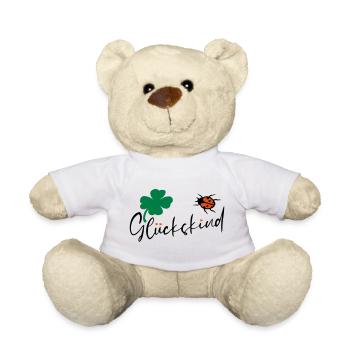 Glückskind Kleeblatt Glück - Teddy - Weiß - Vorne