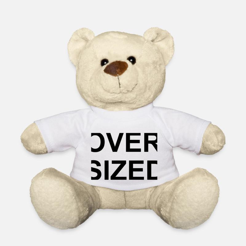 Übergroßer Slogan - Teddy - Weiß