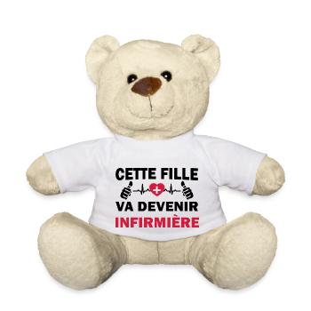 fille va devenir infirmière - Future infirmière - Nounours - blanc - Devant
