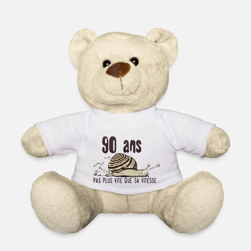 90 ans escargot anniversaire pas plus vite vitesse - Nounours - blanc