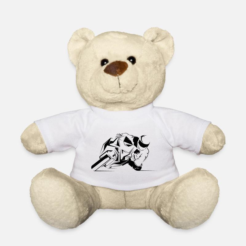Icône de course de moto motard icône icône logo - Nounours - blanc