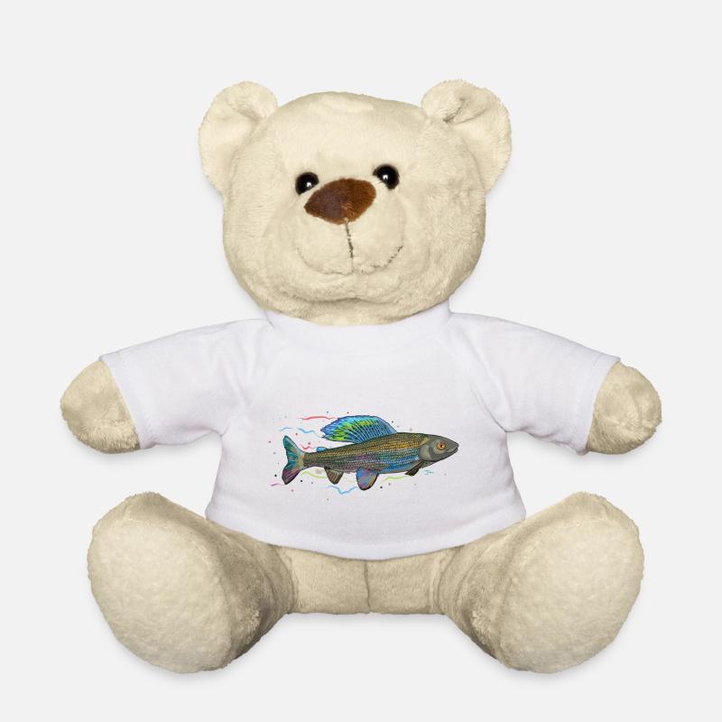 Chromatischer irisierender Fisch – Äsche - Teddy - Weiß