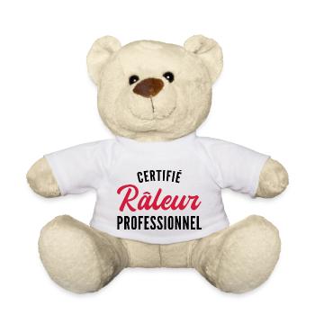 humour râleur - certifié râleur professionnel - Nounours - blanc - Devant