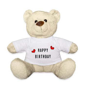 Birthday. HAPPY BIRTHDAY. Happy birthday. - Teddy Bear - white - Front