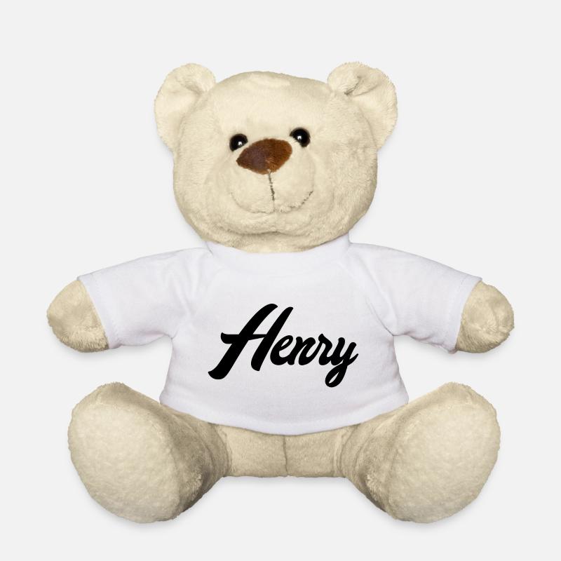 Henry Name Black - Teddy Bear - white