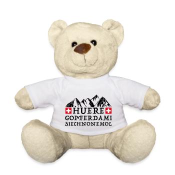 Schweizer Dialekt, lustige Sprüche, Schweiz Fondue - Teddy - Weiß - Vorne