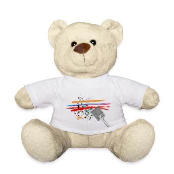 Paint Brush Painting Painter Blobs - Teddy Bear - white - Front