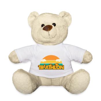 Triathlon Shirt für Läufer Fahrradfahrer Schwimmer - Teddy - Weiß - Vorne