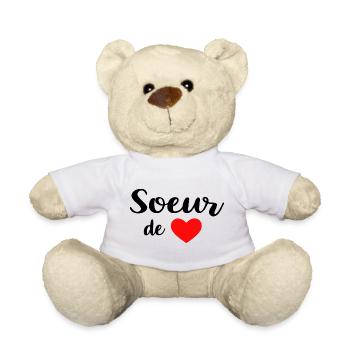 Soeur de coeur - Nounours - blanc - Devant