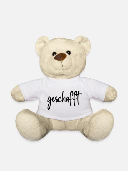 geschafft - Teddy - Weiß