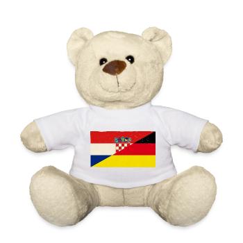 Deutschland und Kroatien Vintage Flagge - Teddy - Weiß - Vorne