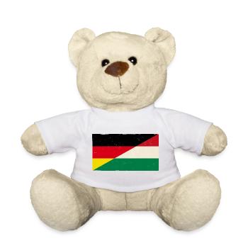 Germany and Hungary Vintage Flag - Teddy Bear - white - Front