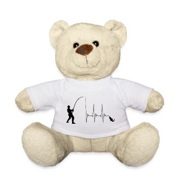 Pêcheur, pêche, pêcheur, canne à pêche, ECG - Nounours - blanc - Devant