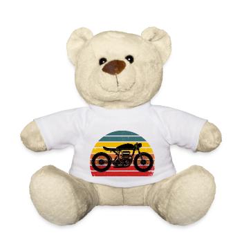 Moto Cafe Racer Retro Design - Teddy Bear - white - Front