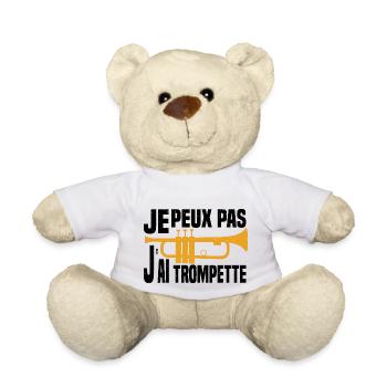 Je Peux Pas J'ai Trompette Pour Trompettiste - Nounours - blanc - Devant