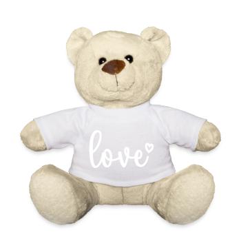 Süße Liebe mit Herz passendes Valentinstagsgeschenk - Teddy - Weiß - Vorne