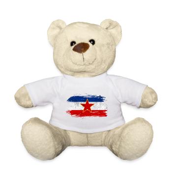 Drapeau vintage de la Yougoslavie - Nounours - blanc - Devant