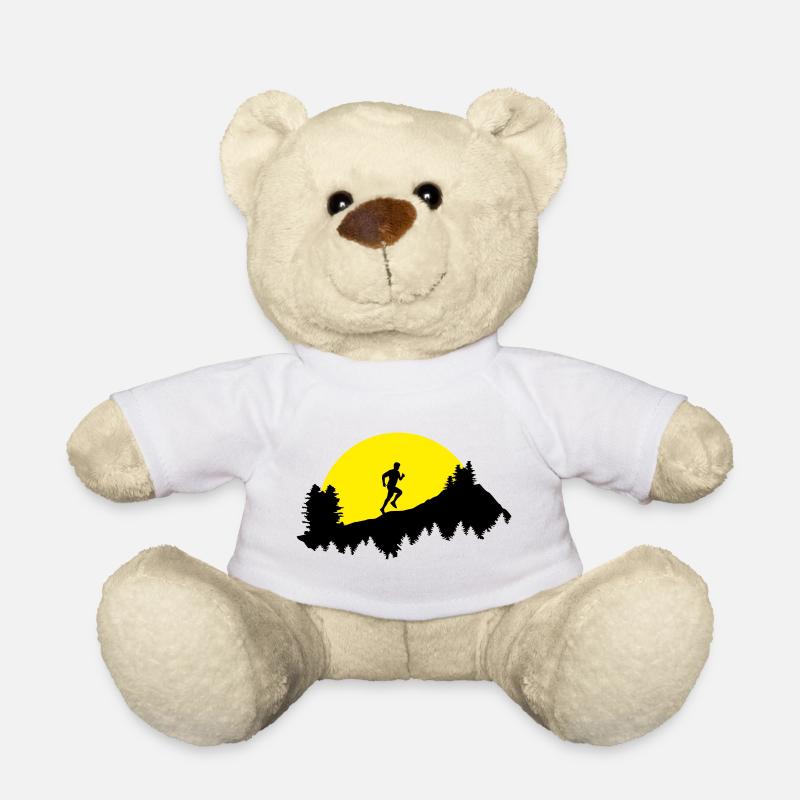 Trail running, course, coureur, homme - Nounours - blanc