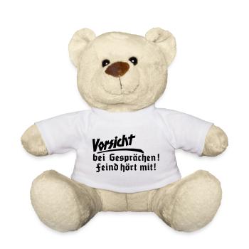 Vorsicht bei Gesprächen, Feind hört mit - Teddy - Weiß - Vorne