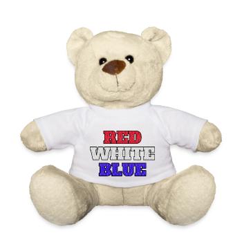 Red White Blue - Teddy Bear - white - Front