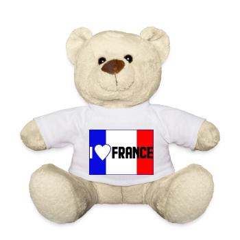 j'adore la France - Nounours - blanc - Devant