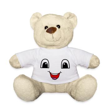 Visage mignon avec un sourire heureux - Nounours - blanc - Devant