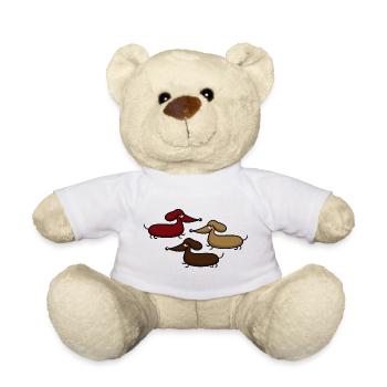 Drei lustige Dackel - Teddy - Weiß - Vorne