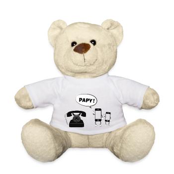 vieux téléphone - Nounours - blanc - Devant