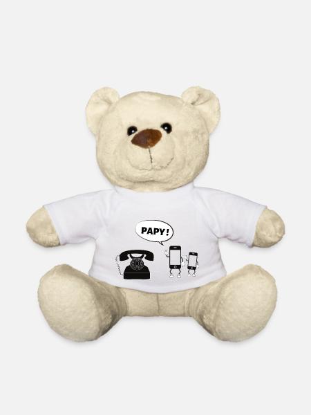 vieux téléphone - Nounours - blanc