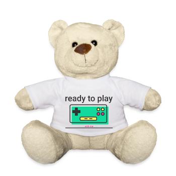 ready to play: retro Game Controller mit Statement - Teddy - Weiß - Vorne