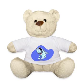 Cartoon Shark - Teddy Bear - white - Front