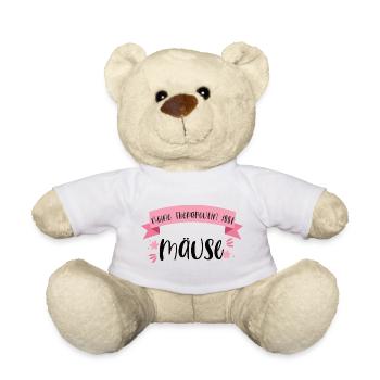 Lustiger Katzen Spruch Therapeutin Haustier Mäuse - Teddy - Weiß - Vorne