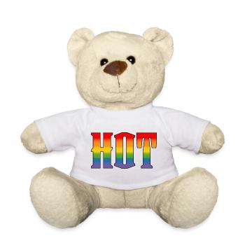 Chemise arc-en-ciel LGBT Hot LGBT lgbtqi queer - Nounours - blanc - Devant