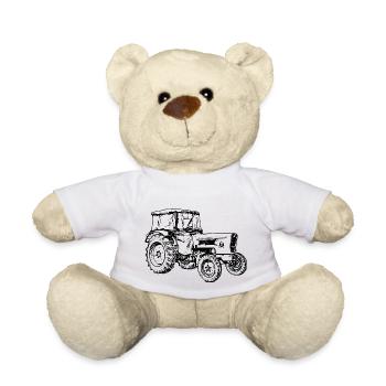 Tractor - Teddy Bear - white - Front