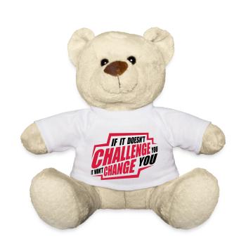Workout Fitness Motivation Quote - Teddy Bear - white - Front