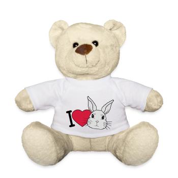 I love bunnys Logo - Teddy Bear - white - Front