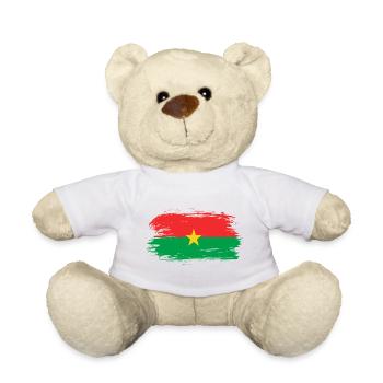Burkina Faso flag - Teddy Bear - white - Front