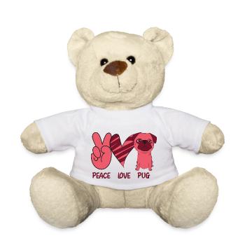 Amoureux des chiens Amour de la paix Carlin Amour du chien - Nounours - blanc - Devant