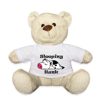 Sleeping Hunk Crow - Teddy Bear - white - Front