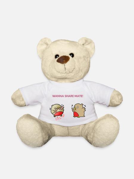 Wanna share mate - Teddy Bear - white