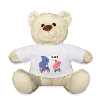 lalli und loops fahren zusammen fahrrad zum beach - Teddy - Weiß - Vorne
