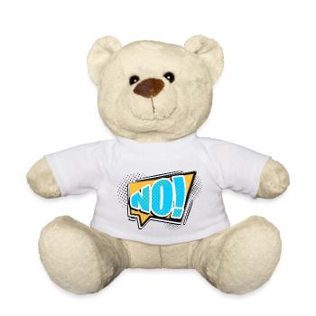 No! Comic Style Bubble Graffiti Lettering - Teddy Bear - white - Front