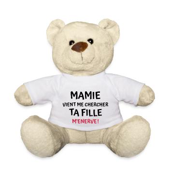 mamie vient me chercher ta fille m énerve / bébé - Nounours - blanc - Devant