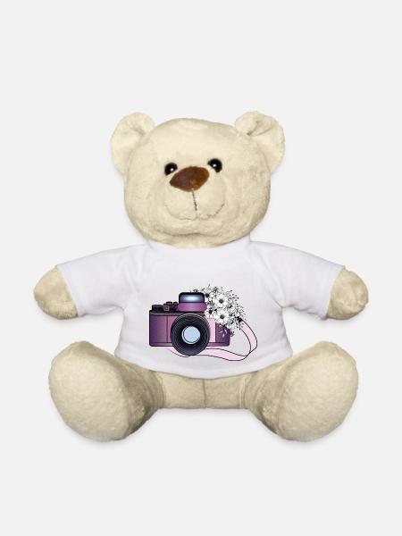 CAMARA CON FLORES - Teddy Bear - white
