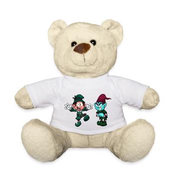 Naughty And Nice Christmas Elf - Teddy Bear - white - Front