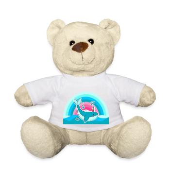 Kidcore Regenbogen Wal Einhorn Wellen Geschenk - Teddy - Weiß - Vorne