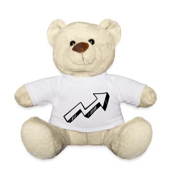 Arrow drawing sketch black - Teddy Bear - white - Front