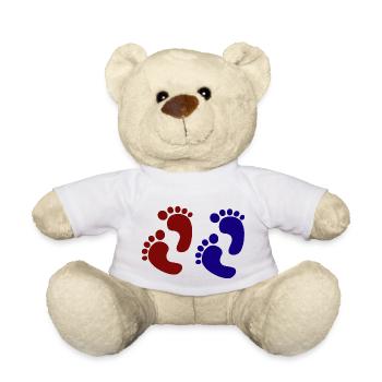 Grossesse Baby shower Babyshower Boy Girl - Nounours - blanc - Devant